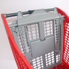 220L Plastic Supermarket Shopping Trolley Cart With 5inches TPR Wheels